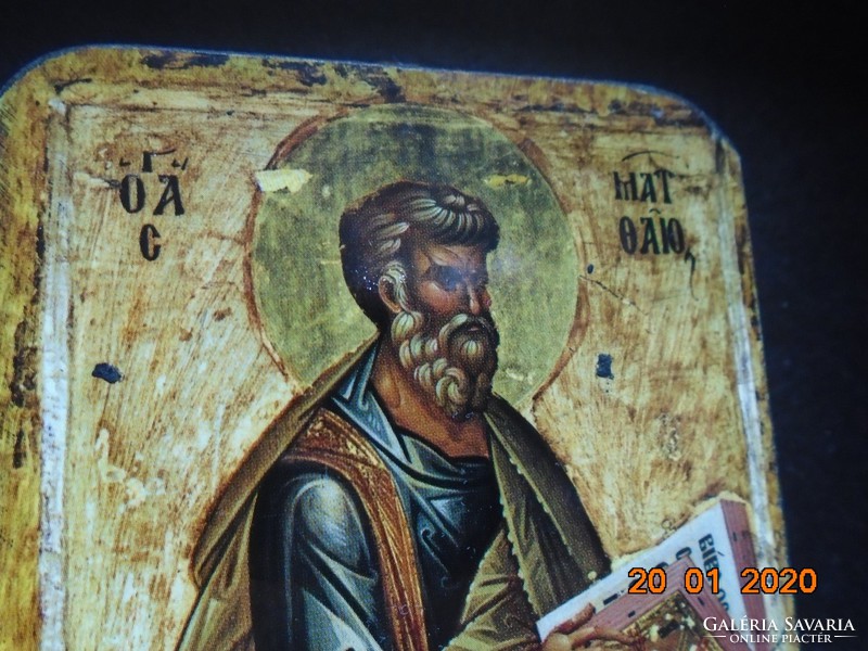 13. Sz Bulgarian icon Ohrid, Matthew the Evangelist, museum copy, print on wooden sheet