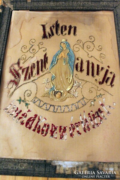 Old embroidered holy picture