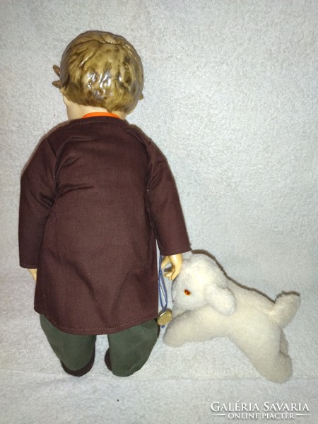 Ritka hatalmas M.I. Hummel Goebel Lost Sheep Doll baba. 40cm magas