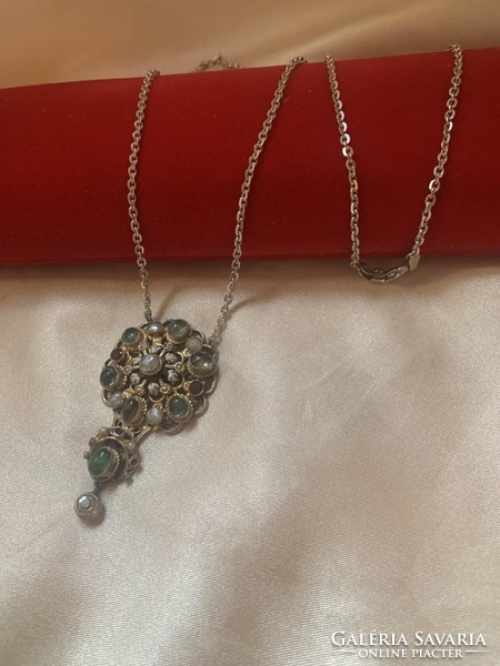 My silver necklace with precious stones and diamonds from the time of the Austro-Hungarian monarchy