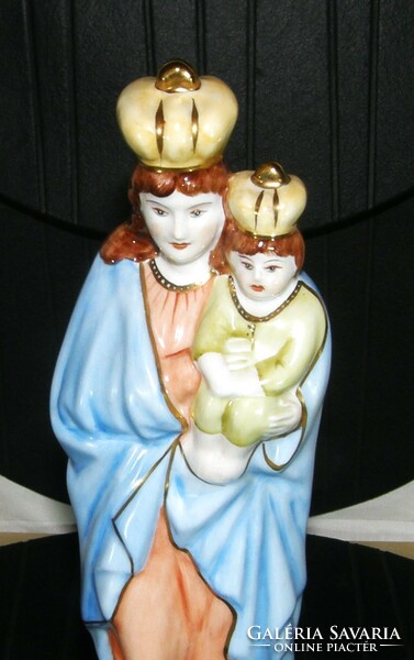 Madonna gyermekkel ritka Hollóházi porcelán - 27 cm