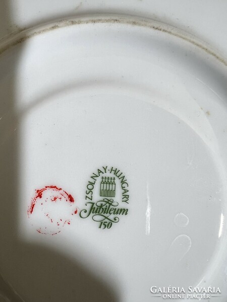 Zsolnay barackvirág mintás teás csésze alátét, 15,5 cm-es. 3603