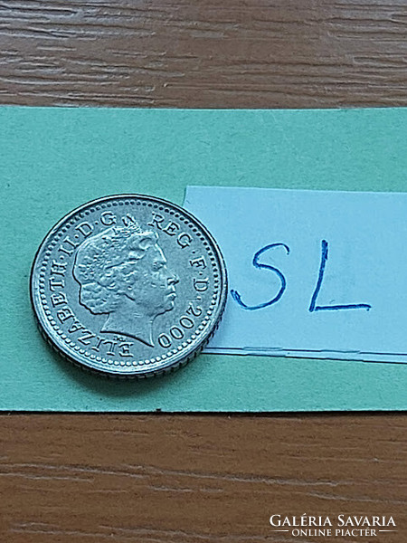 English England 5 pence 2000 ii. Queen Elizabeth, copper-nickel sl