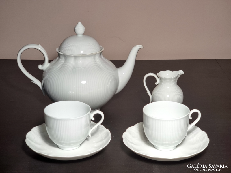 Kaiser romantica German, unpainted bone white porcelain tea set for 2 people