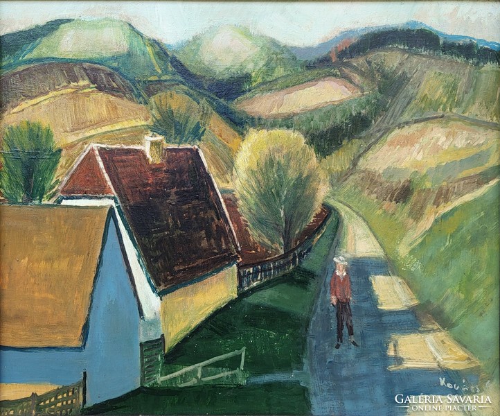 Kovács Sándor (1914 - ) Budaörsi Táj c. festménye Eredeti Garanciával!