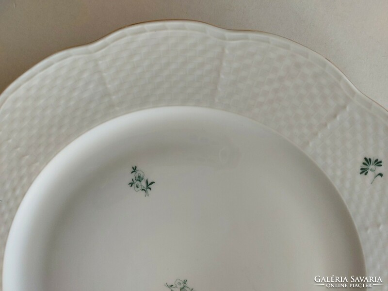 Régi Herendi kínáló tányér zöld virágos süteményes 28.5 cm