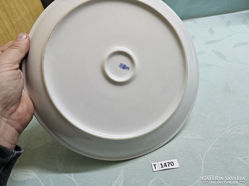 T1470 zsolnay flower pattern bowl 28 cm, gilding a little worn