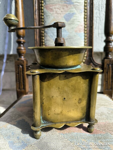 Antique Biedermeier coffee grinder, sugar spice grinder made of copper 1.5 kg