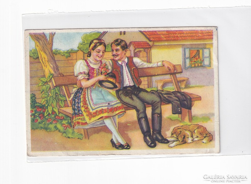 H:102 Húsvéti antik Üdvözlő képeslap postatiszta 02