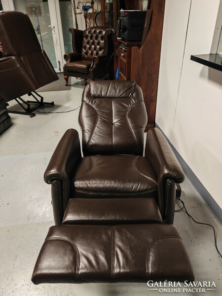 Very comfortable, new condition, classic real leather relax armchair, Himolla leather armchair with two motors