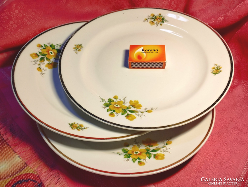 Zsolnay porcelain, large flat plate with yellow rose pattern for replacement