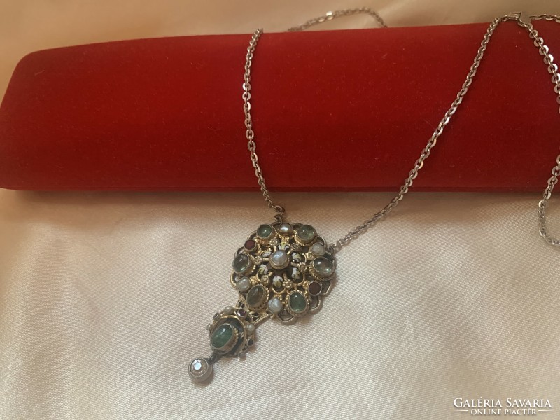 My silver necklace with precious stones and diamonds from the time of the Austro-Hungarian monarchy