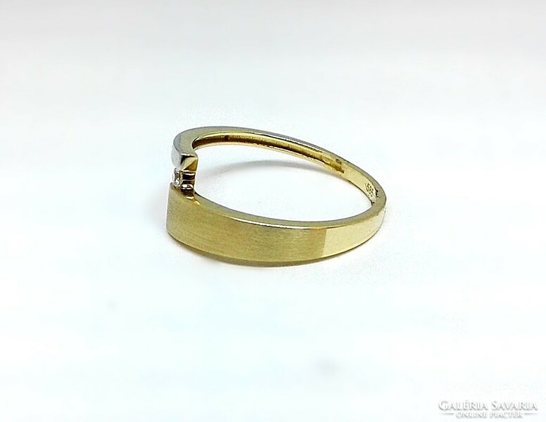 Modern sárga-fehér arany gyűrű (ZAL-Au124503)