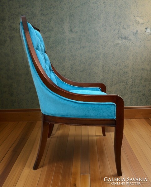 Tömör fából készült stíl design szék új kárpittal