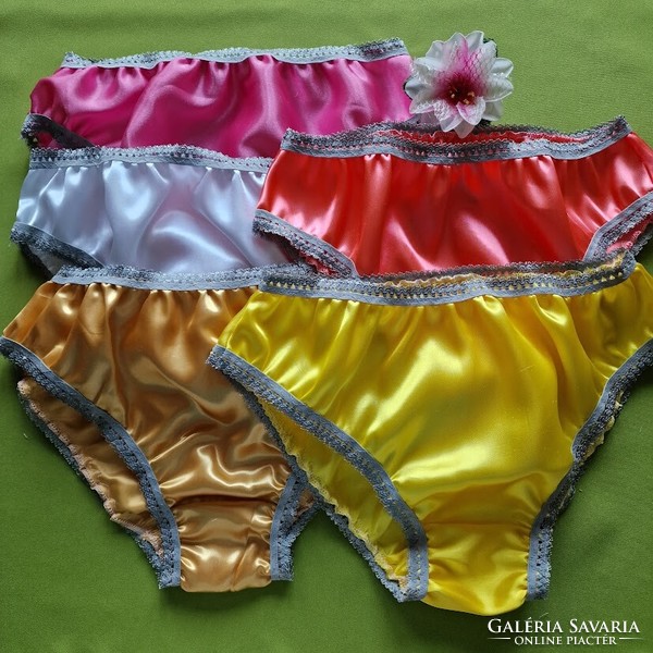 Fen48.4.5 - 5pcs women's underwear - traditional style satin panties l/44-46