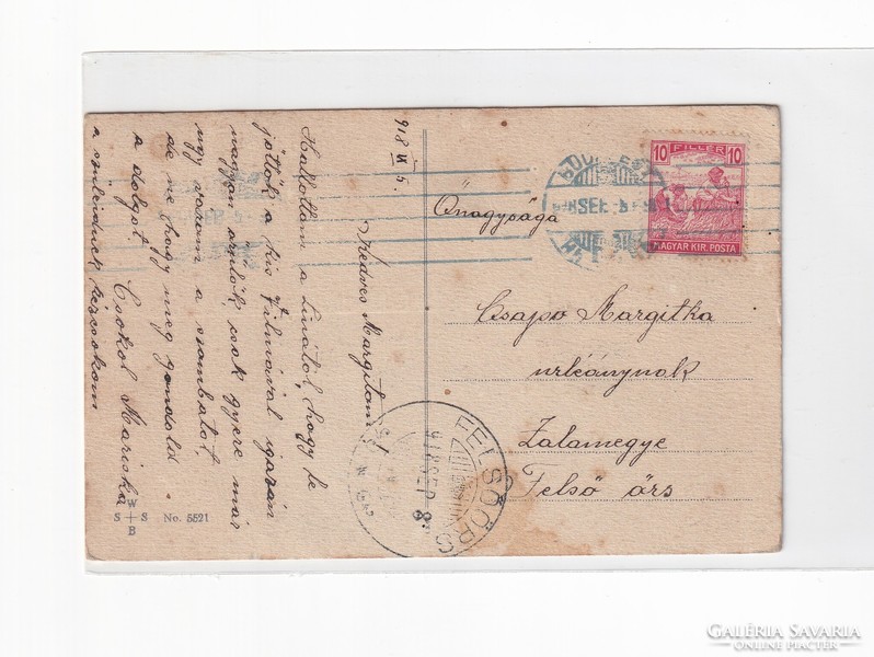 H:124 Antik Üdvözlő képeslap 1918
