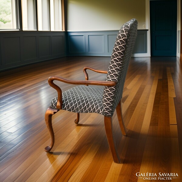 Design chair made of solid wood with new upholstery