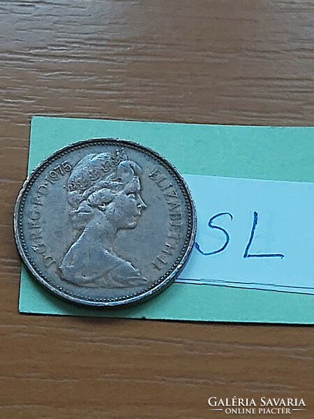 English England 2 pence 1975 ii. Queen Elizabeth, bronze sl