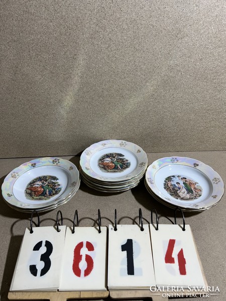 Német Khala tányérok, porcelán, 18 db. hibátlan. 3614