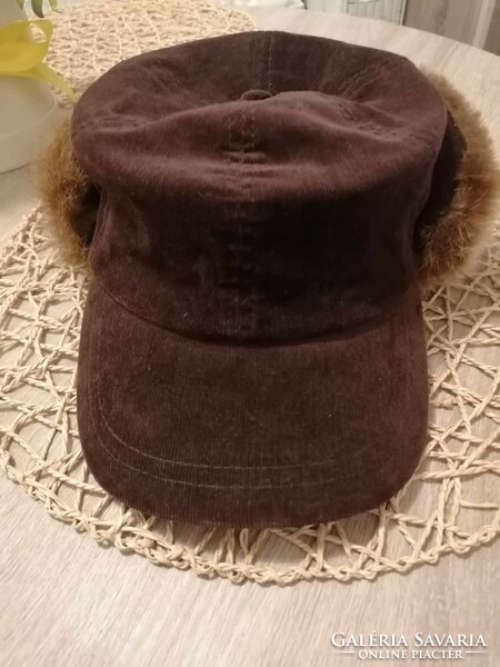 New! Esprit corduroy, earmuffs/fur, men's baseball cap! Original