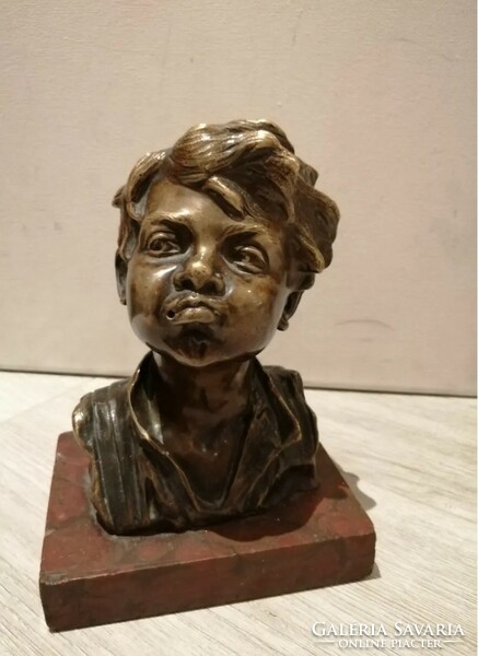 Giuseppe gambogi (1862-1938) - antique bronze statue, boy portrait. Only on auction for 1 week.