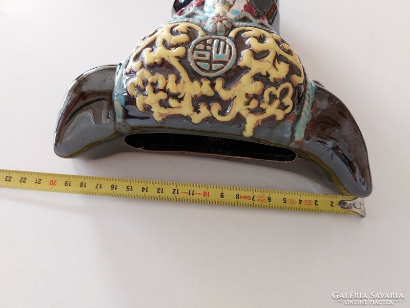 Exotic elephant wall decoration glazed ceramic elephant head 28 cm