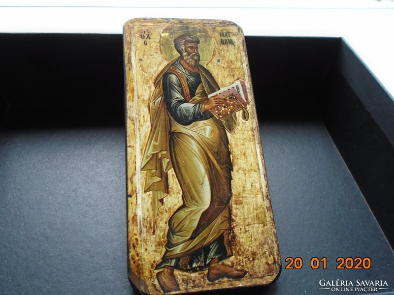 13. Sz Bulgarian icon Ohrid, Matthew the Evangelist, museum copy, print on wooden sheet