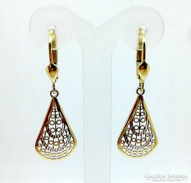 Yellow-white gold dangling earrings (zal-au124483)