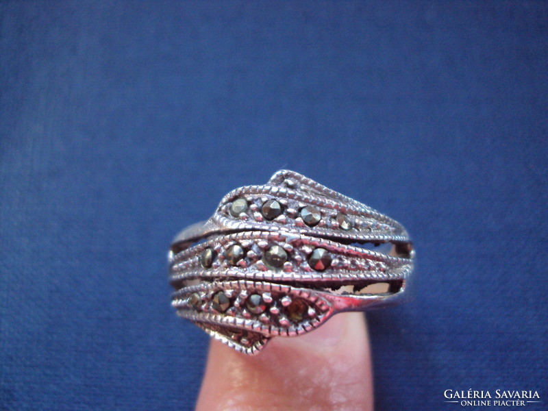 Silver ring with marcasite 18 mm