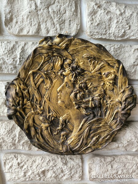 Antique secessionist bronze wall lamp, ernst wahliss turn wien design, mucha character, table center video!