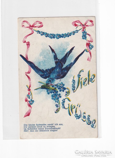 H:107 antique bird greeting card