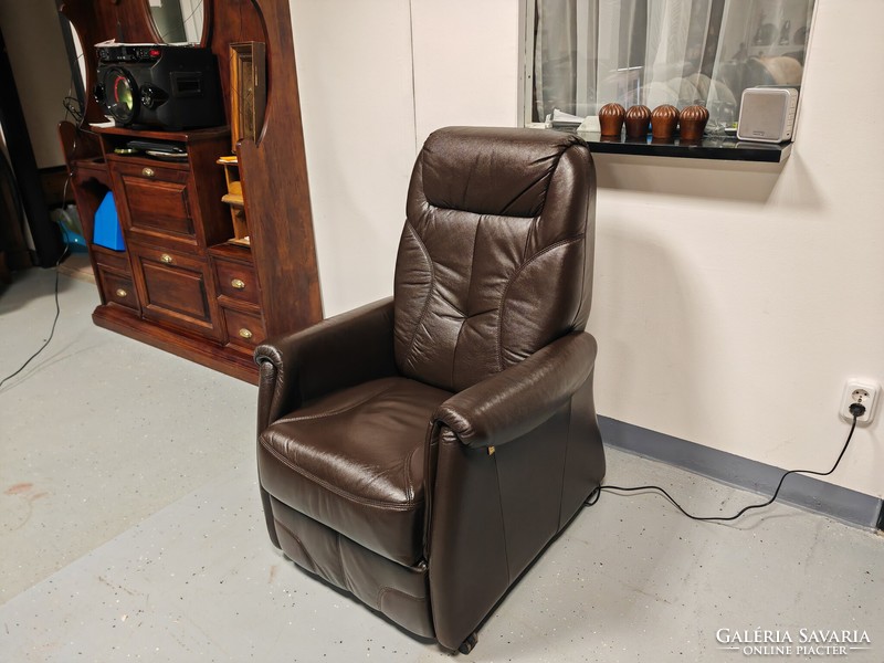 Very comfortable, new condition, classic real leather relax armchair, Himolla leather armchair with two motors