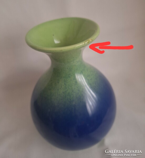 Blue green ceramic vase