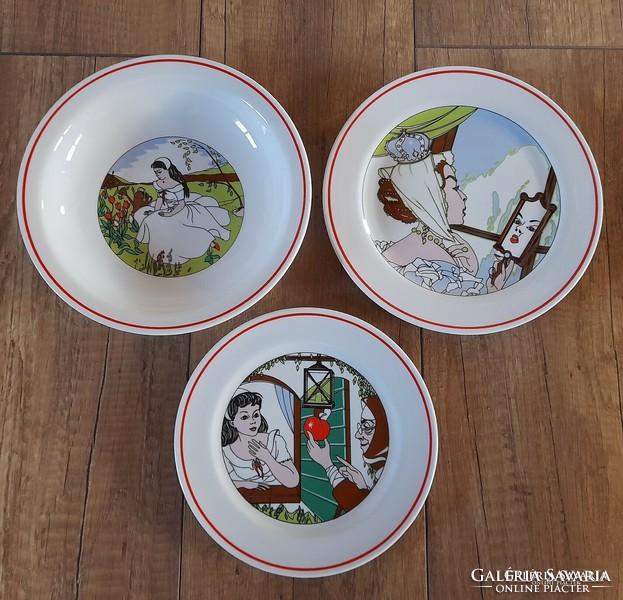 Old Zsolnay snow white fairy tale porcelain children's tableware