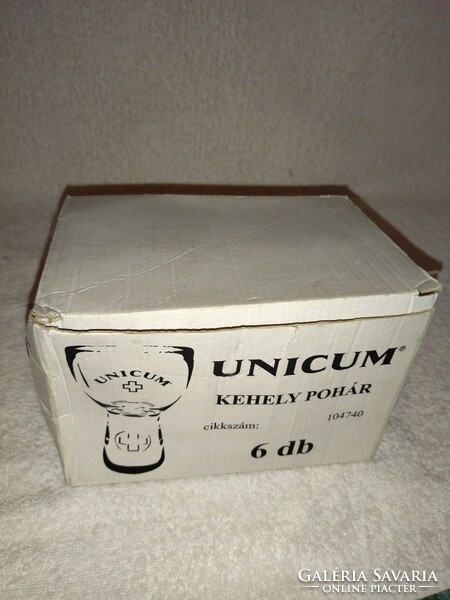 Új dobozban Gyönyörű 6 darabos Unicum Kehely pohár