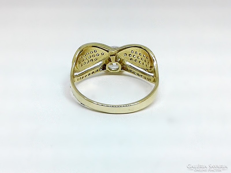 Gold ring with stone infinity sign (zal-au122909)
