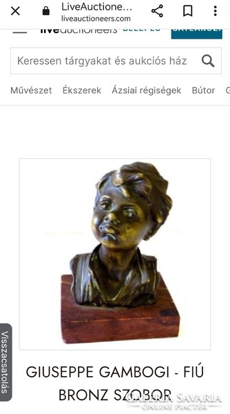 Giuseppe gambogi (1862-1938) - antique bronze statue, boy portrait. Only on auction for 1 week.