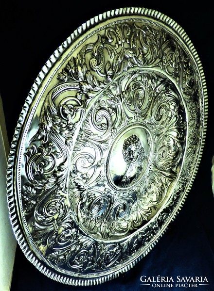 Monumental, antique silver wall bowl, hanau, ca. 1890!!!