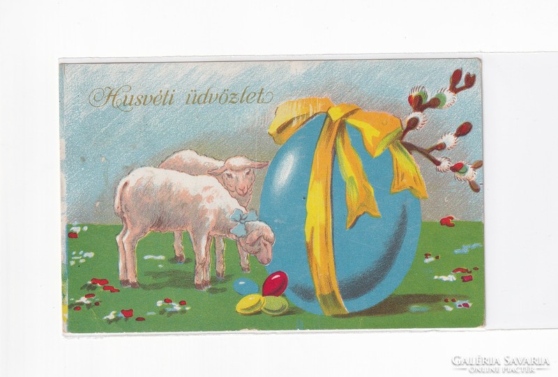 H:117 Antik Húsvéti Üdvözlő képeslap 02