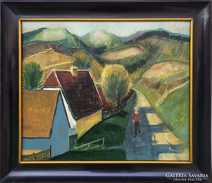Kovács Sándor (1914 - ) Budaörsi Táj c. festménye Eredeti Garanciával!