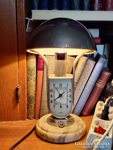 4 The iconic Hungarian bauhaus art deco/retro design everygreen is the mofem chrome hat clock lamp