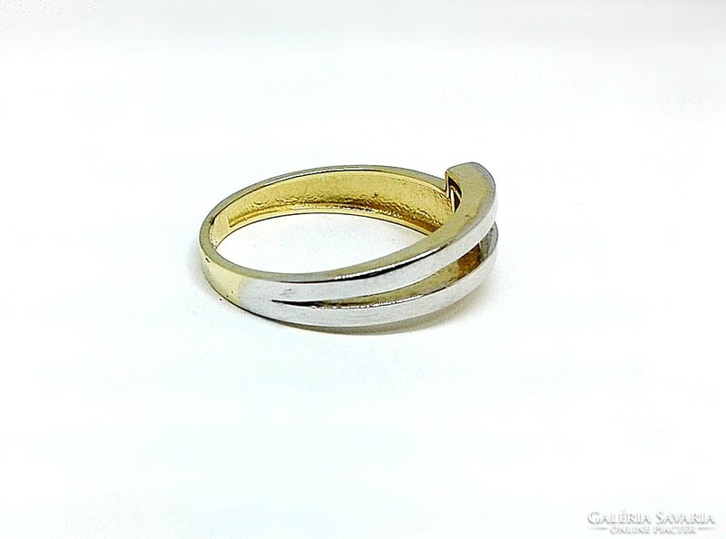 Modern yellow-white gold ring (zal-au124507)
