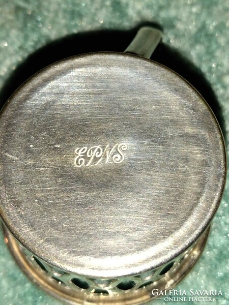 Antik 925 Sterling ezüstözött EPNS füszer pohár tartó tároló ?