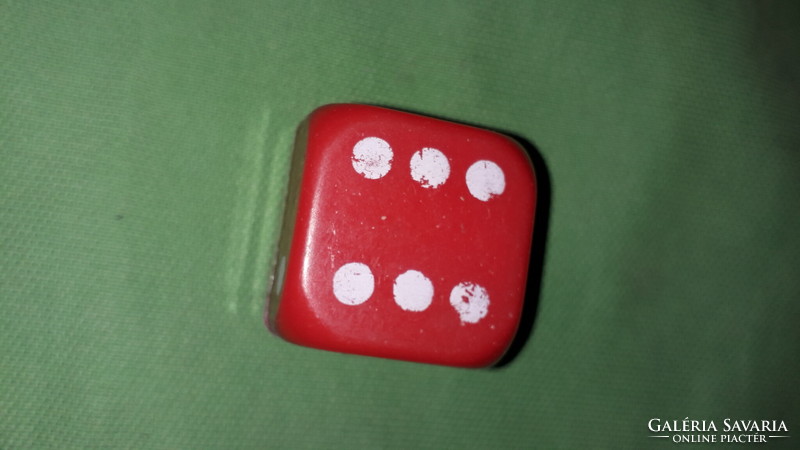 Old paper shop plastic red-white speckled dice pencil sharpener 5x5x5 cm according to the pictures