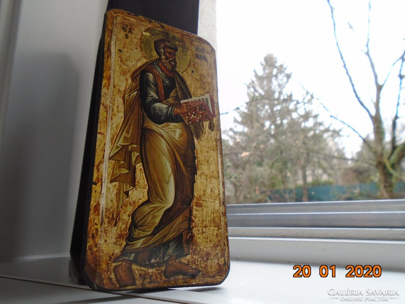 13. Sz Bulgarian icon Ohrid, Matthew the Evangelist, museum copy, print on wooden sheet