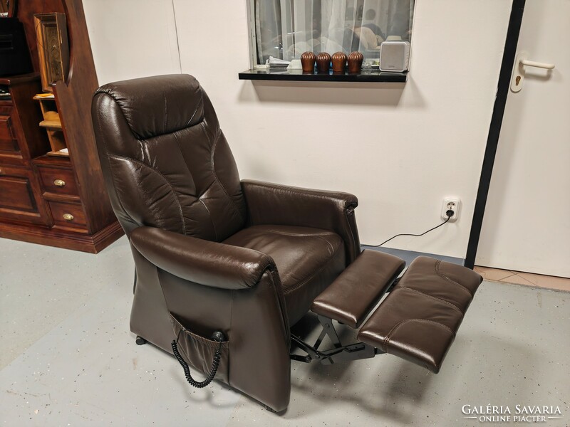 Very comfortable, new condition, classic real leather relax armchair, Himolla leather armchair with two motors