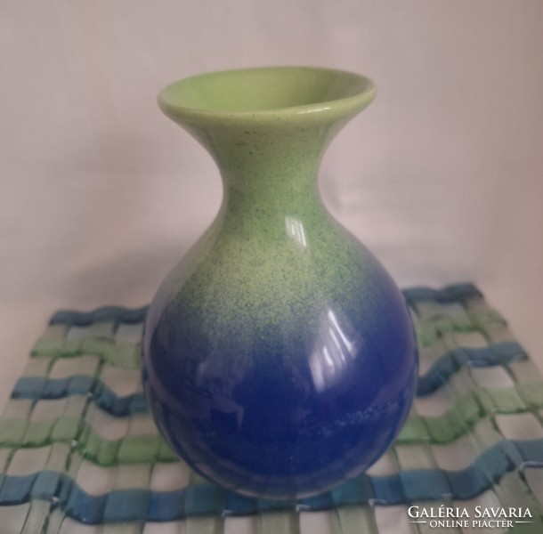 Blue-green glass bowl, modern, beautiful, rarity. (Large)