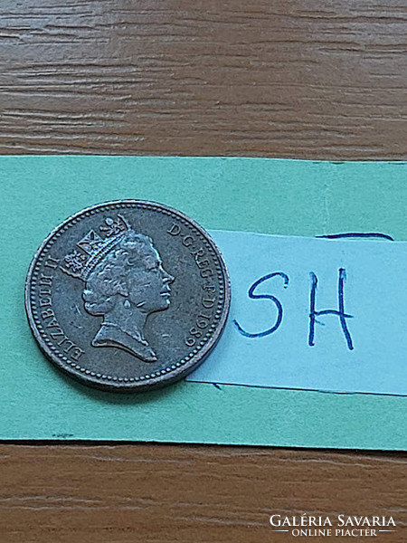 English England 1 penny 1989 ii. Queen Elizabeth, bronze sh
