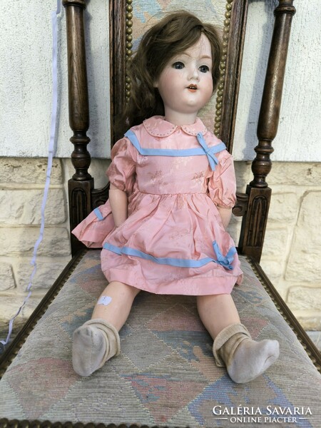Antique porcelain doll with biscuit head, articulated body and marked head. Video !!