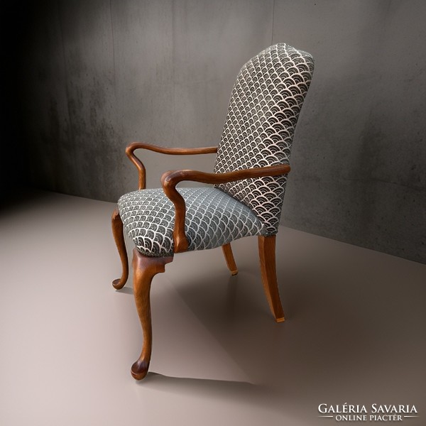 Design chair made of solid wood with new upholstery